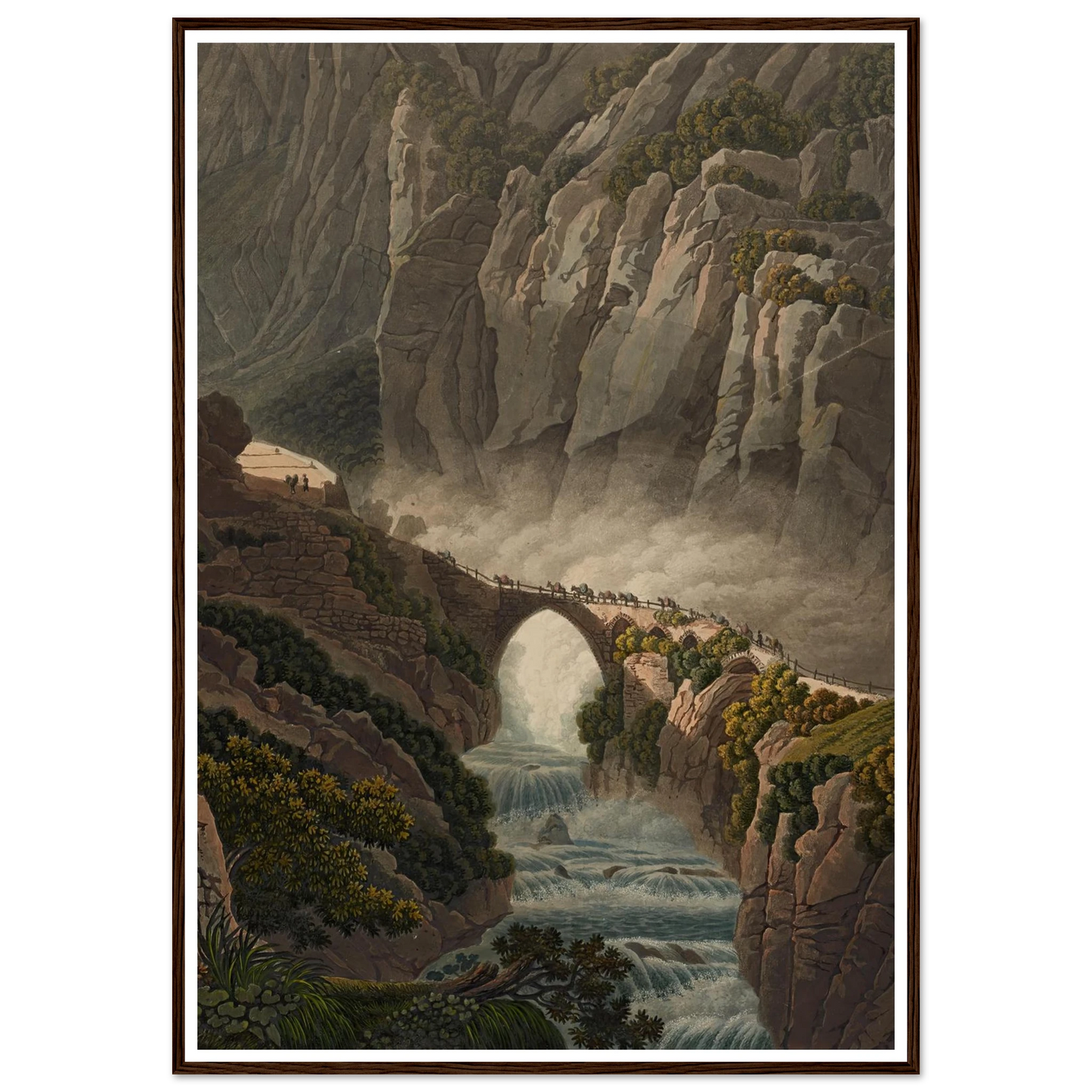 Le Pont du Diable au St. Gotthard Art Print | Peter Birmann - Framed Poster - 30x40 cm / 12x16″ - Black frame