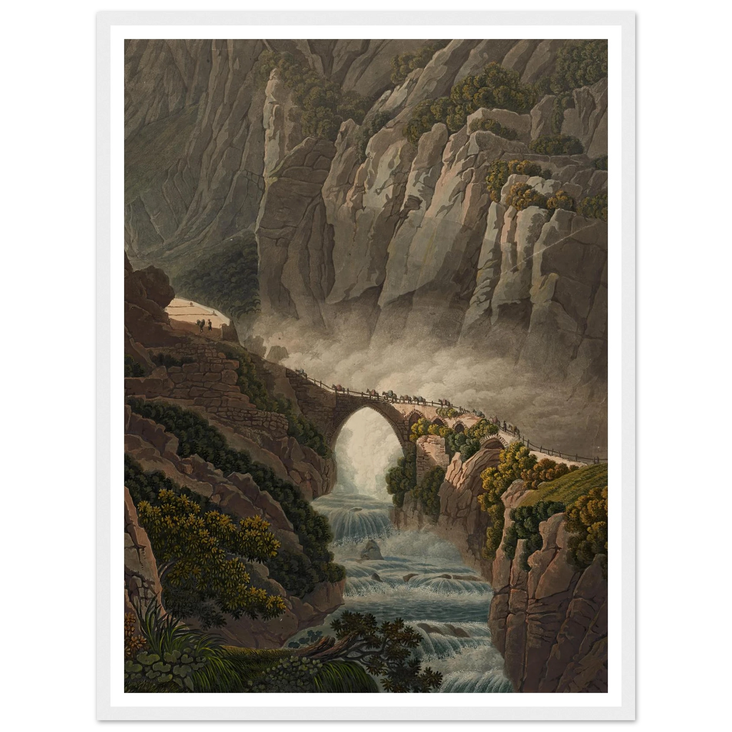 Le Pont du Diable au St. Gotthard Art Print | Peter Birmann - Framed Poster - 30x40 cm / 12x16″ - Black frame