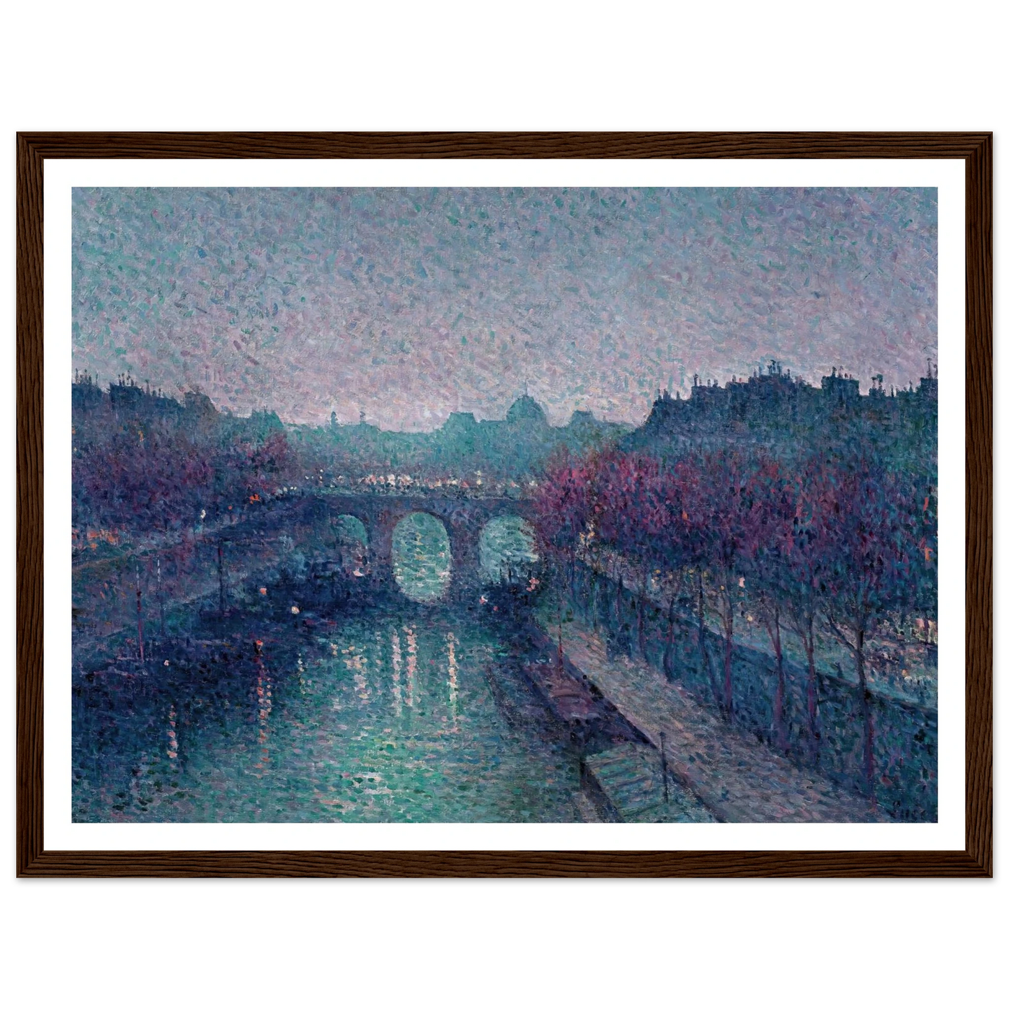 Le Pont-Neuf, La Seine, Petit Bras (1900) Art Print | Maximilien Luce - Framed Poster - 30x40 cm / 12x16″ - Black frame