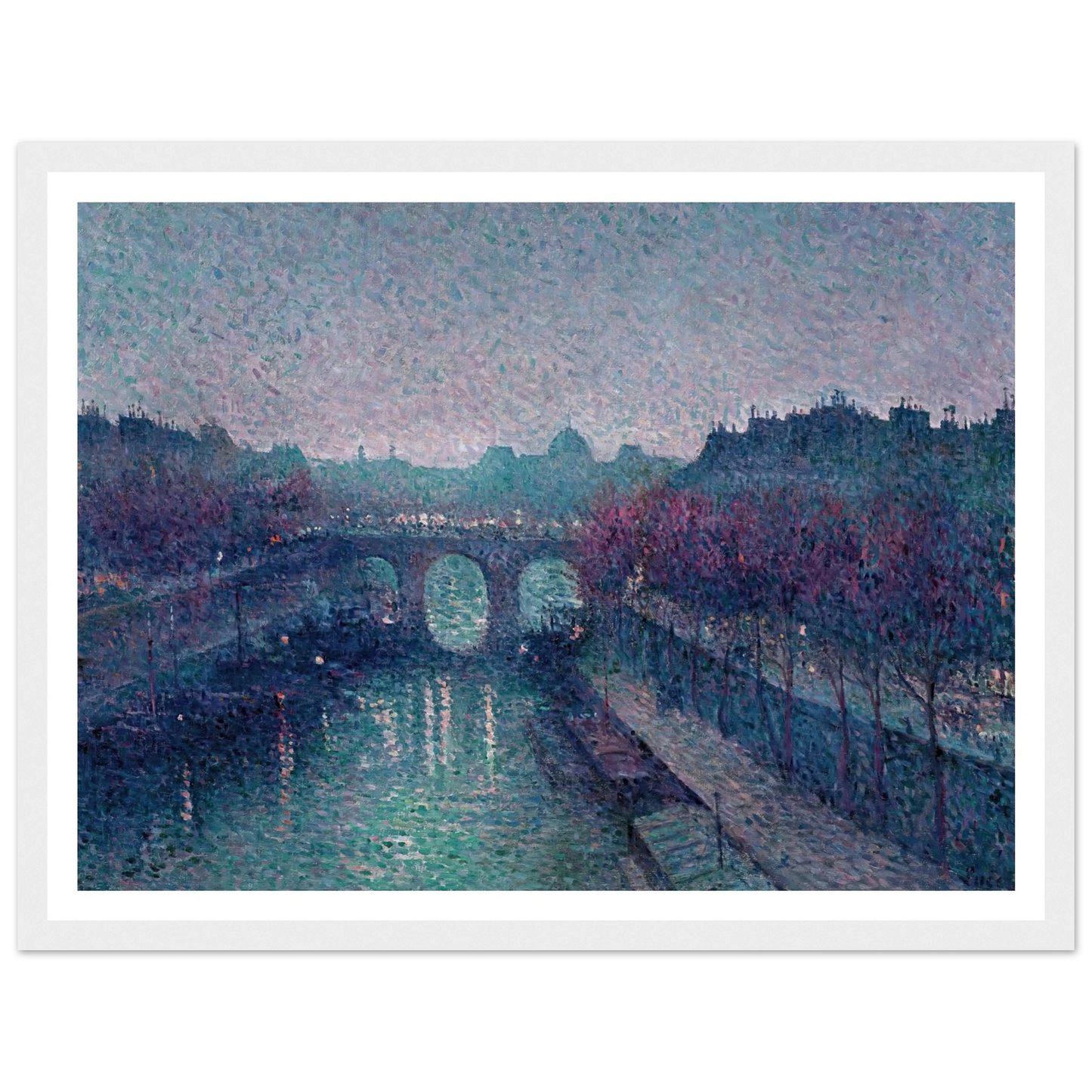 Le Pont-Neuf, La Seine, Petit Bras (1900) Art Print | Maximilien Luce - Framed Poster - 30x40 cm / 12x16″ - Black frame