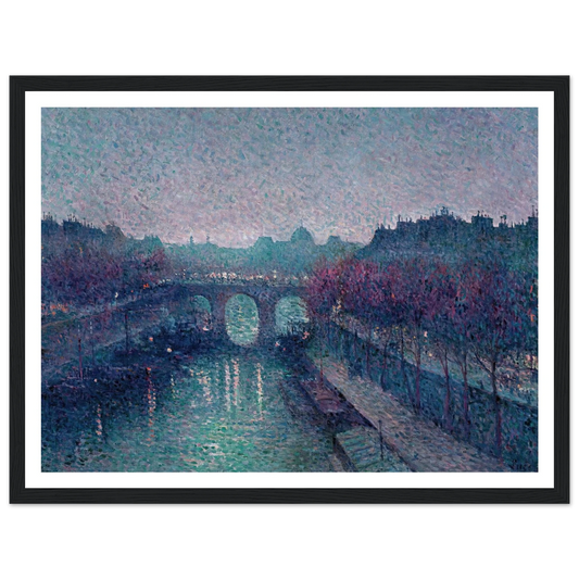 Le Pont-Neuf, La Seine, Petit Bras (1900) Art Print | Maximilien Luce - Framed Poster - 30x40 cm / 12x16″ - Black frame