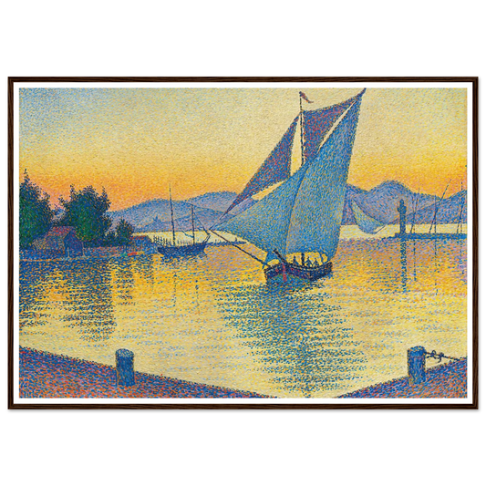 Le Port Au Soleil Couchant, Opus 236 (Saint-Tropez) (1892) Art Print | Paul Signac - Framed Poster - 30x40 cm / 12x16″ - Black frame