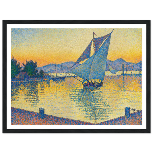 Le Port Au Soleil Couchant, Opus 236 (Saint-Tropez) (1892) Art Print | Paul Signac - Framed Poster - 30x40 cm / 12x16″ - Black frame