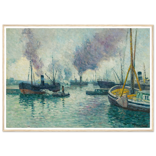 Le Port De Rotterdam (1907) Art Print | Maximilien Luce - Framed Poster - 30x40 cm / 12x16″ - Black frame