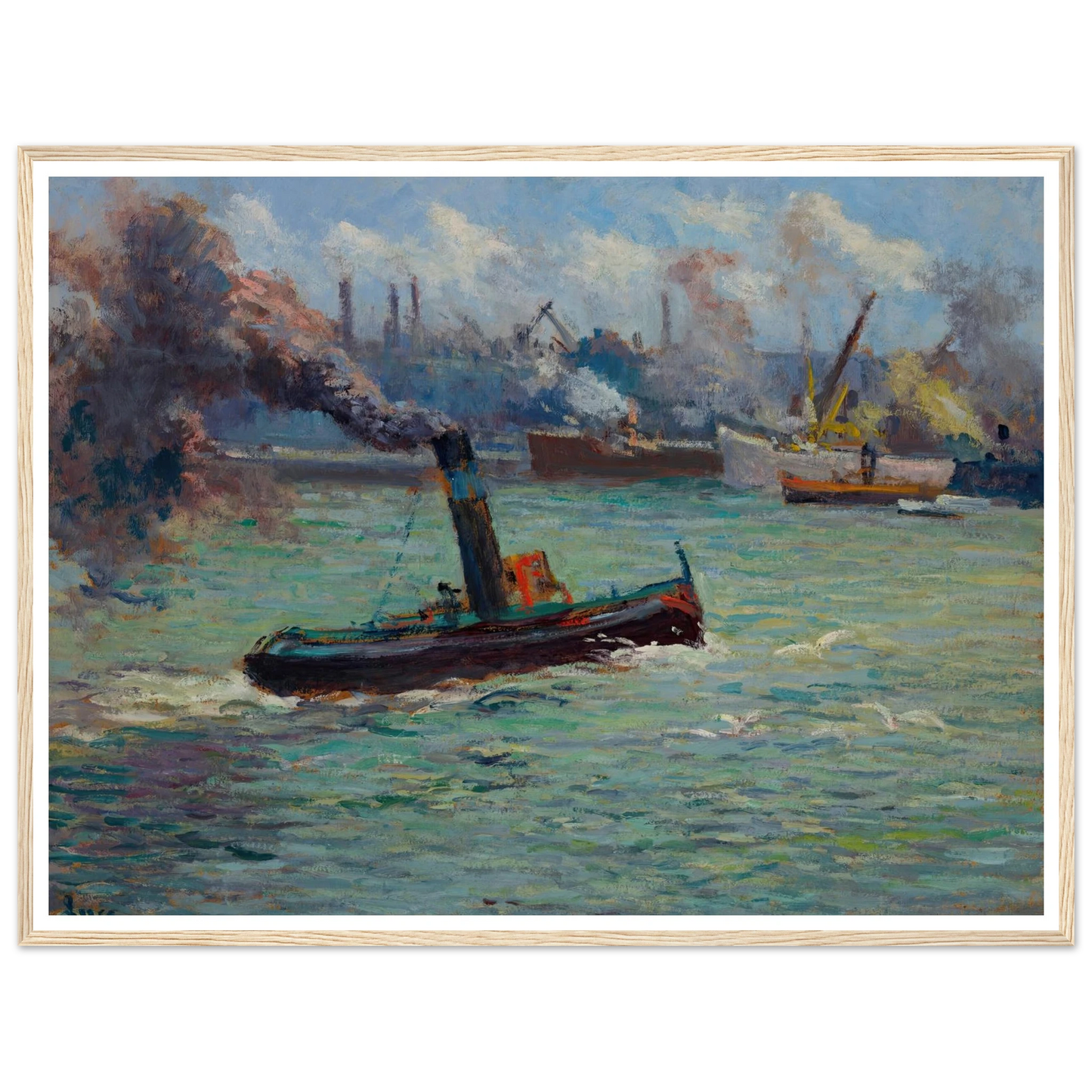 Le port de Rouen Art Print | Maximilien Luce - Framed Poster - 30x40 cm / 12x16″ - Black frame