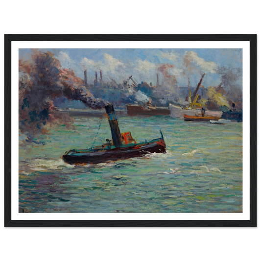 Le port de Rouen Art Print | Maximilien Luce - Framed Poster - 30x40 cm / 12x16″ - Black frame