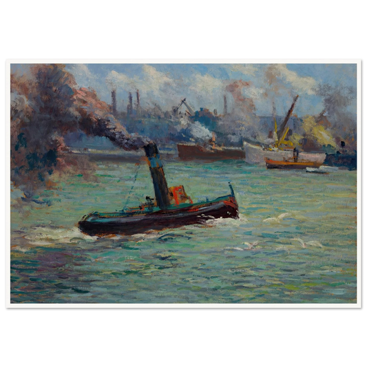 Le port de Rouen Art Print | Maximilien Luce - Framed Poster - 30x40 cm / 12x16″ - Black frame