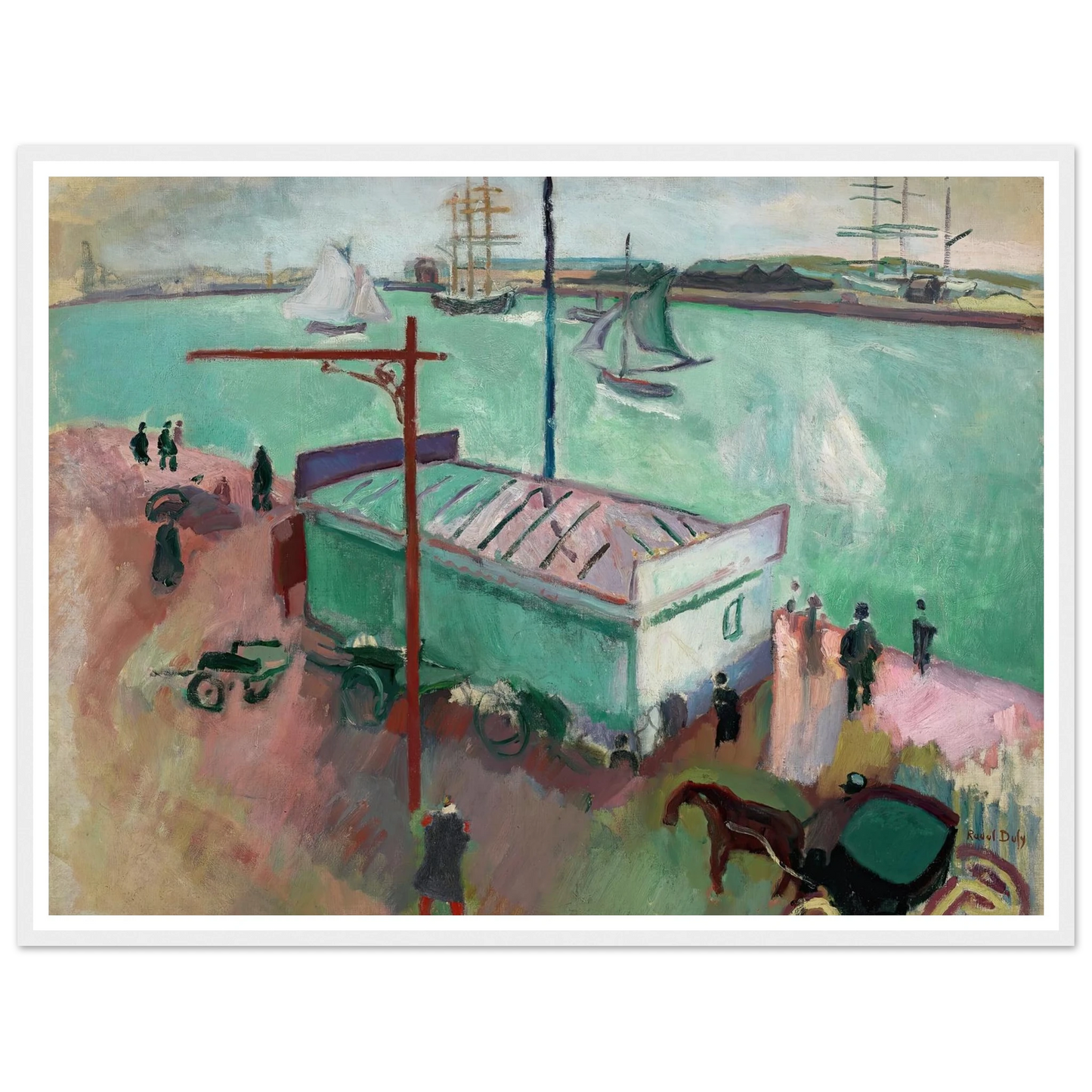 Le Port du Havre (1906) Art Print | Raoul Dufy - Framed Poster - 30x40 cm / 12x16″ - Black frame