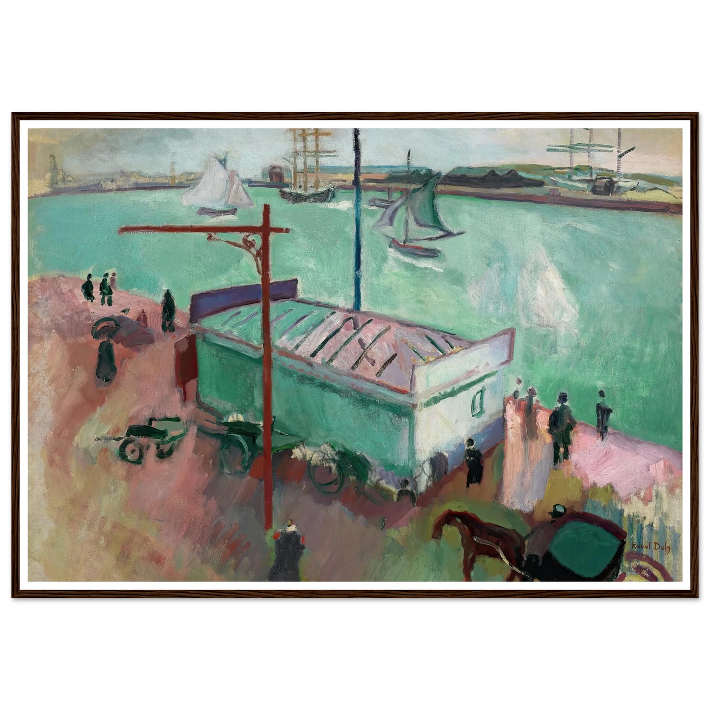 Le Port du Havre (1906) Art Print | Raoul Dufy - Framed Poster - 30x40 cm / 12x16″ - Black frame