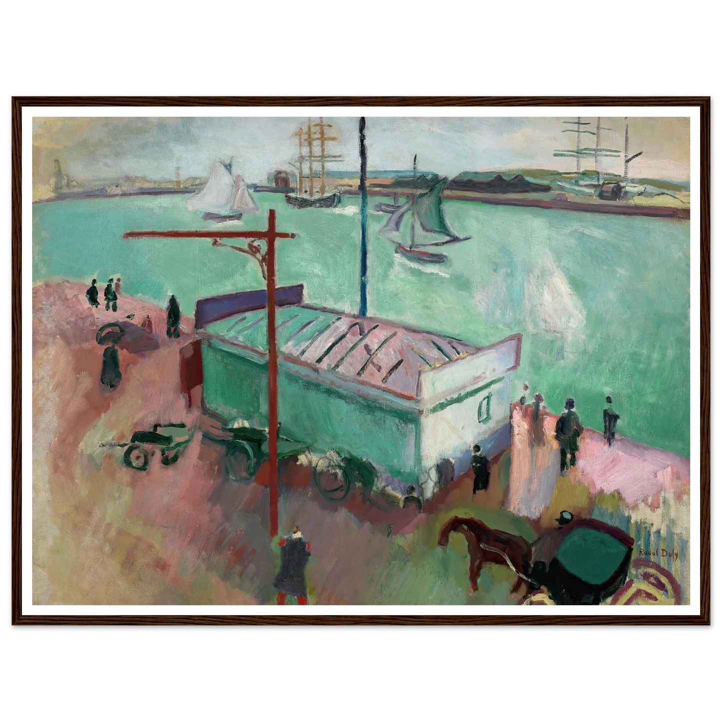 Le Port du Havre (1906) Art Print | Raoul Dufy - Framed Poster - 30x40 cm / 12x16″ - Black frame