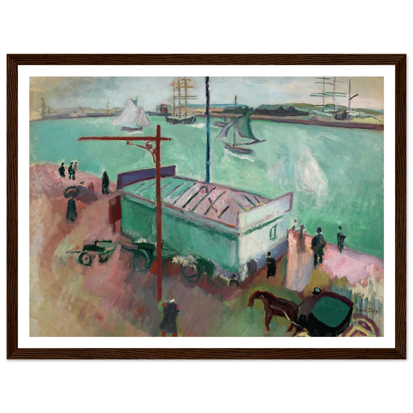 Le Port du Havre (1906) Art Print | Raoul Dufy - Framed Poster - 30x40 cm / 12x16″ - Black frame