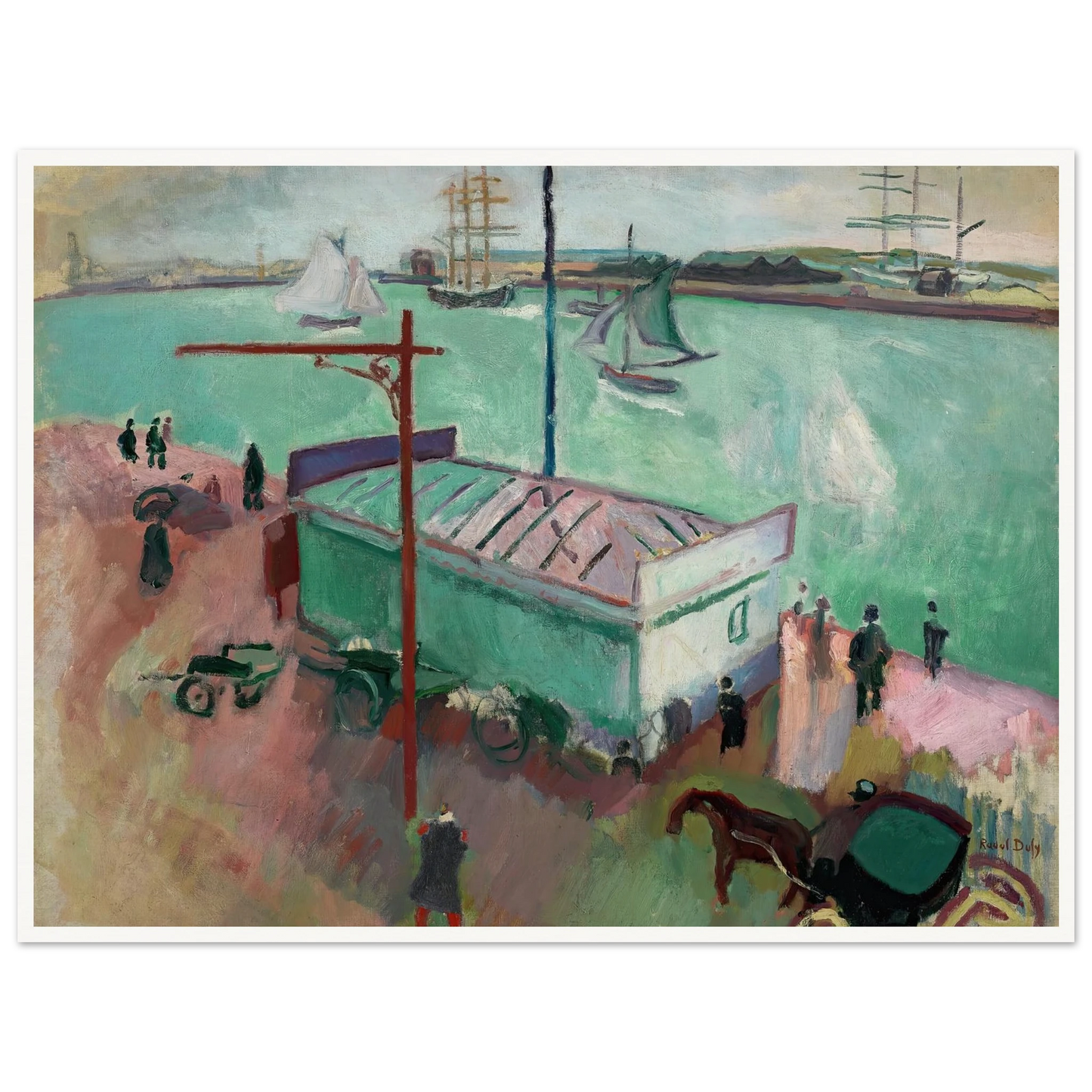 Le Port du Havre (1906) Art Print | Raoul Dufy - Framed Poster - 30x40 cm / 12x16″ - Black frame