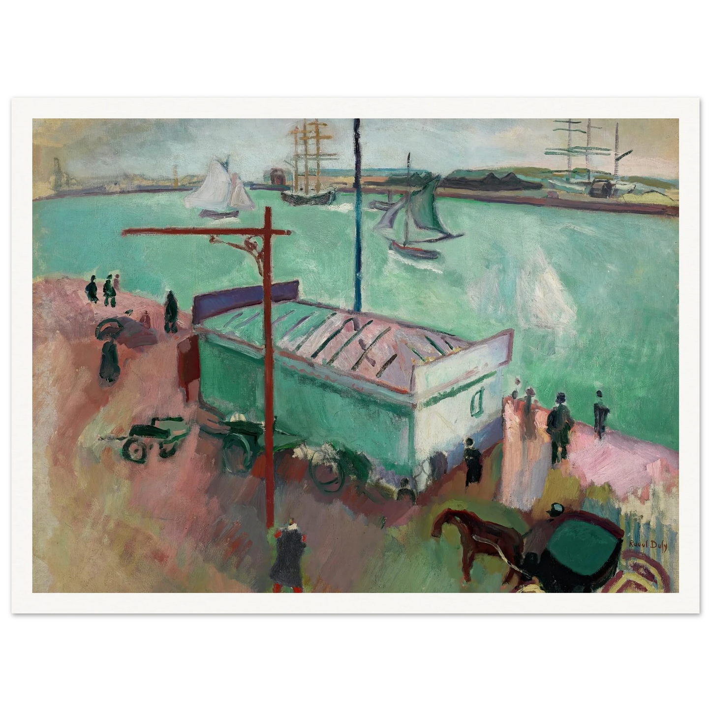 Le Port du Havre (1906) Art Print | Raoul Dufy - Framed Poster - 30x40 cm / 12x16″ - Black frame