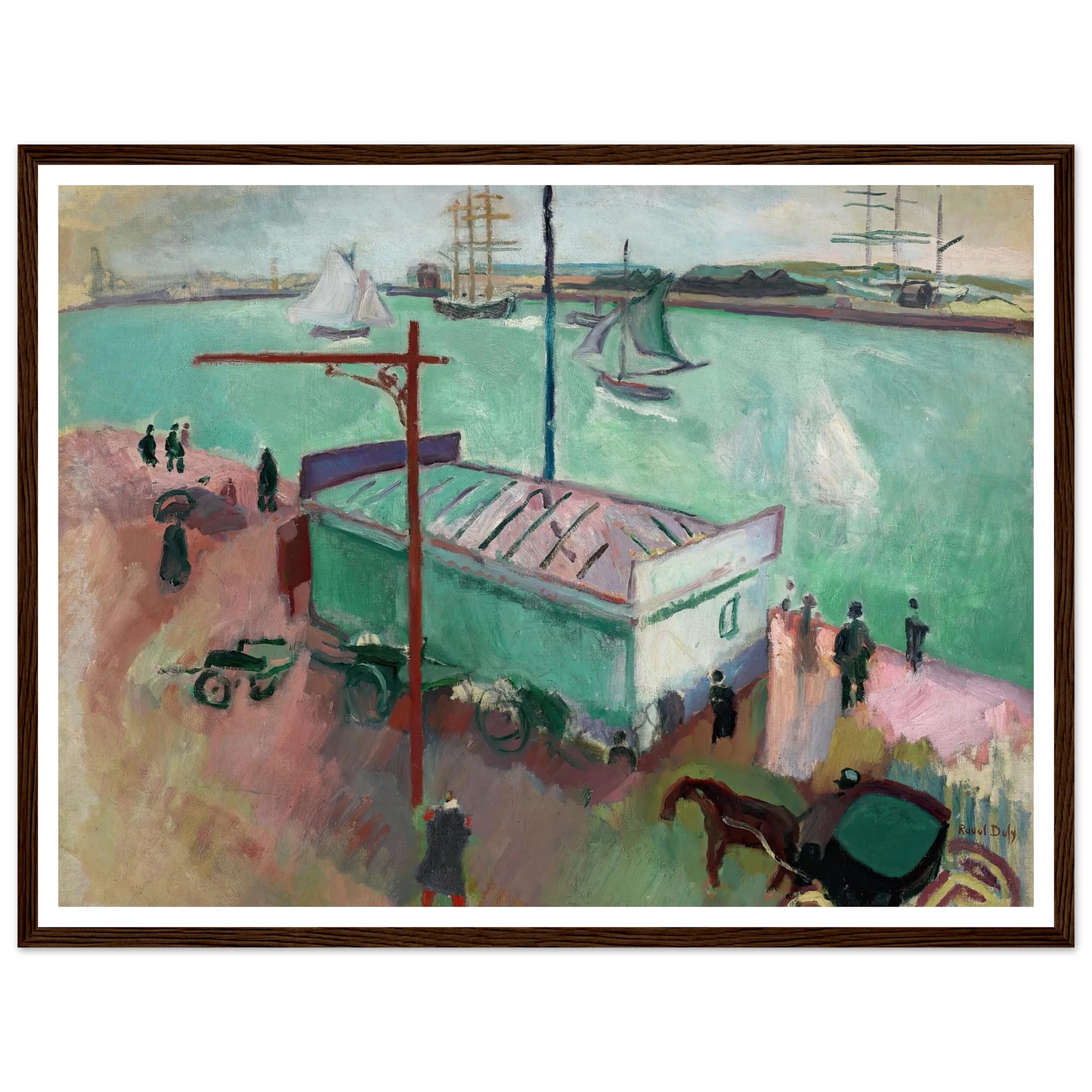 Le Port du Havre (1906) Art Print | Raoul Dufy - Framed Poster - 30x40 cm / 12x16″ - Black frame