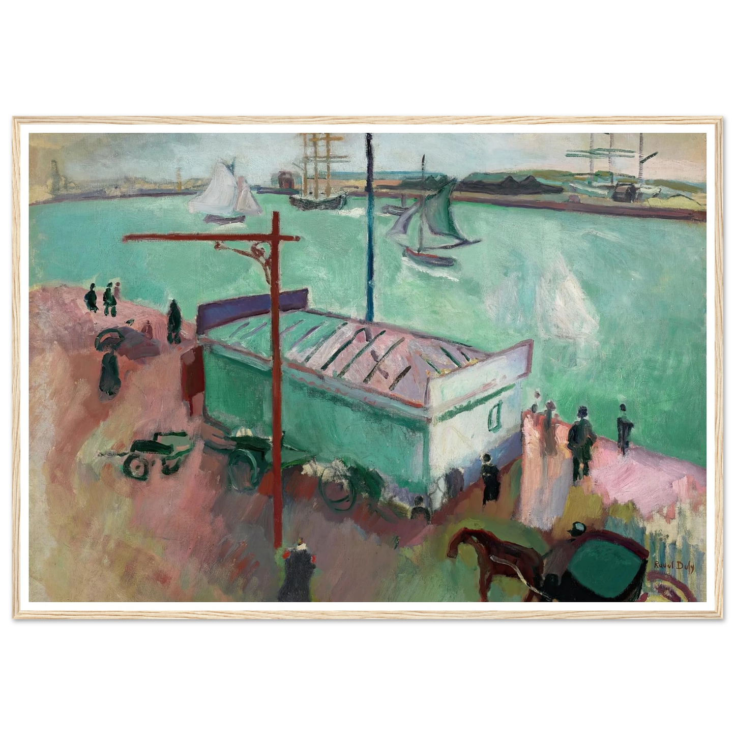 Le Port du Havre (1906) Art Print | Raoul Dufy - Framed Poster - 30x40 cm / 12x16″ - Black frame