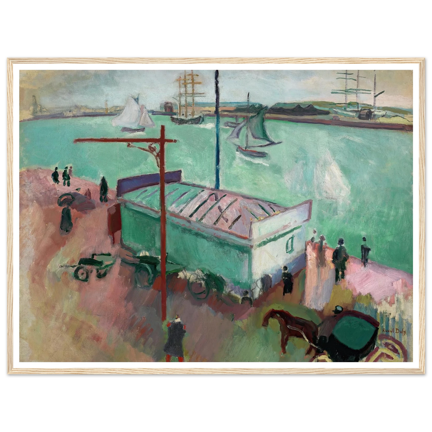 Le Port du Havre (1906) Art Print | Raoul Dufy - Framed Poster - 30x40 cm / 12x16″ - Black frame