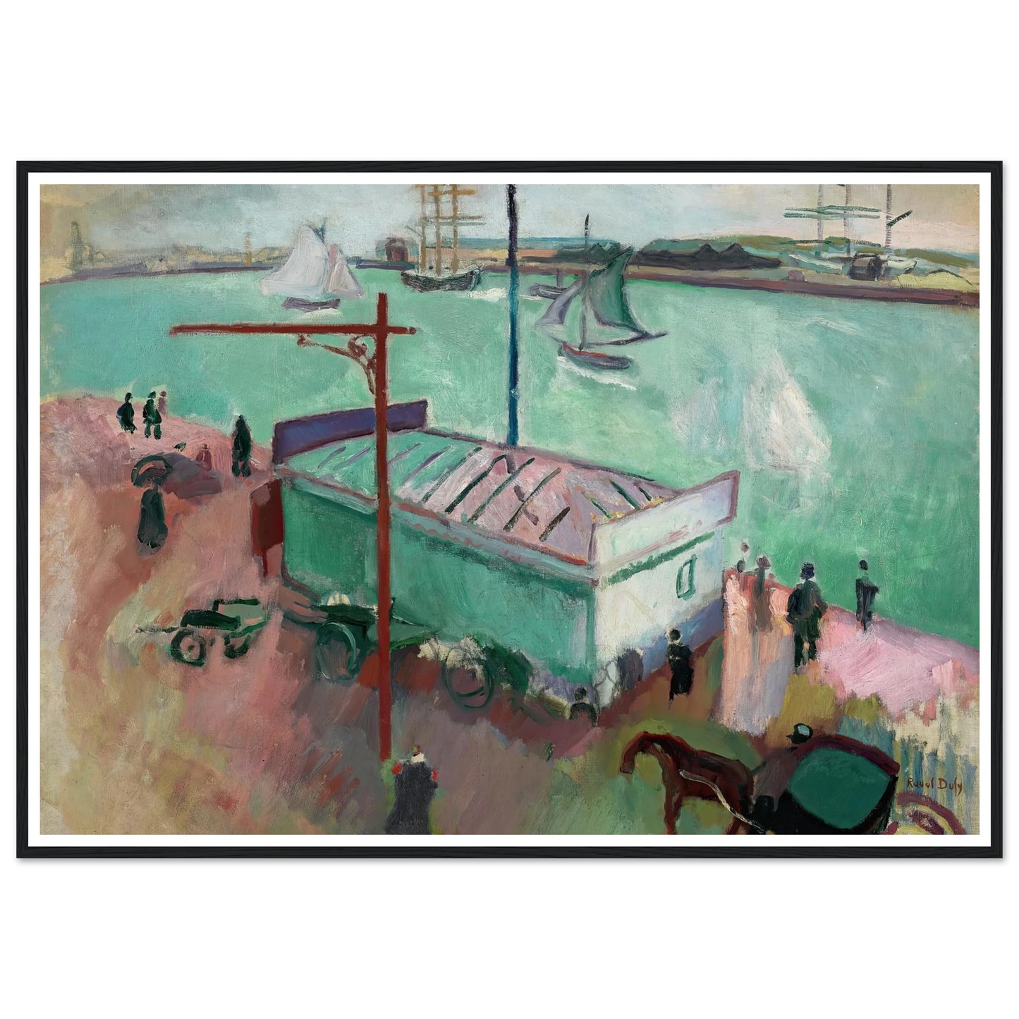 Le Port du Havre (1906) Art Print | Raoul Dufy - Framed Poster - 30x40 cm / 12x16″ - Black frame