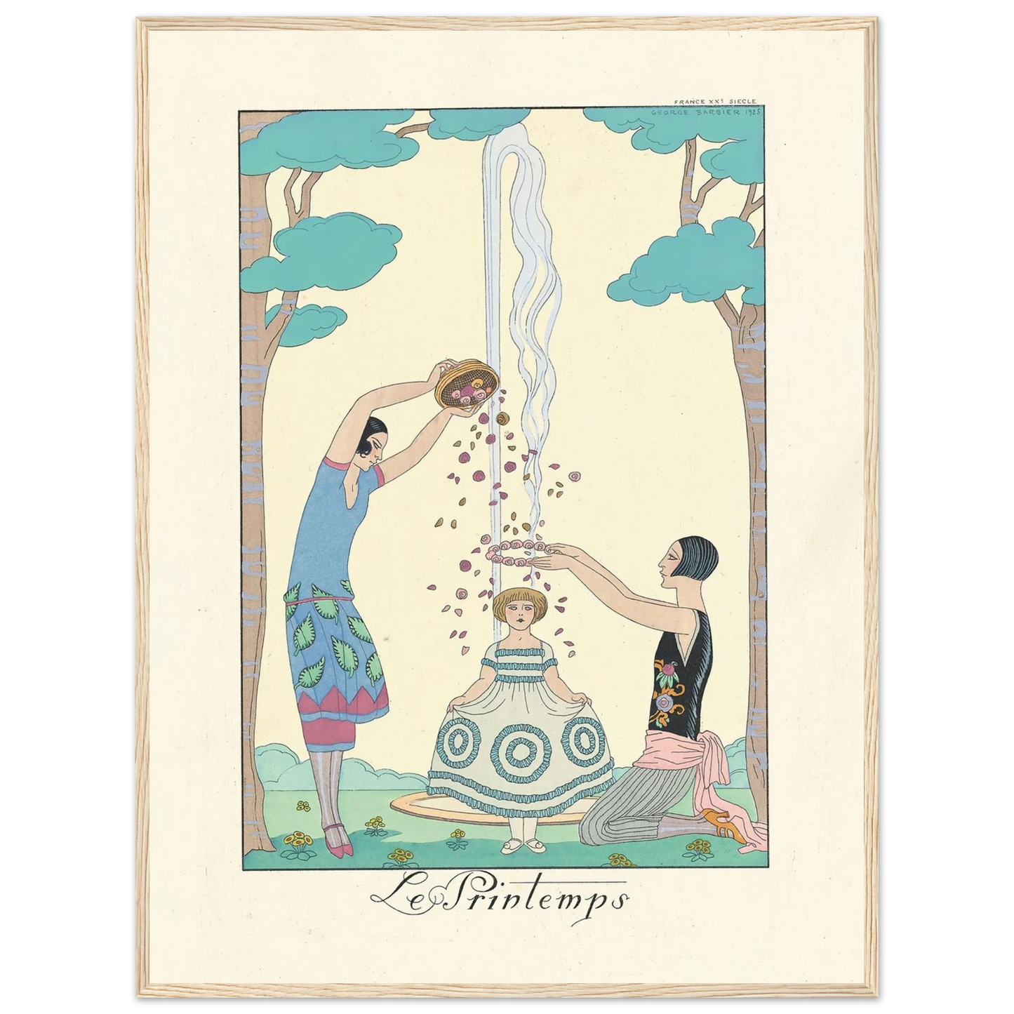 Le Printemps (Spring) (1922–1926) Art Print | George Barbier - Framed Poster - 30x40 cm / 12x16″ - Black frame