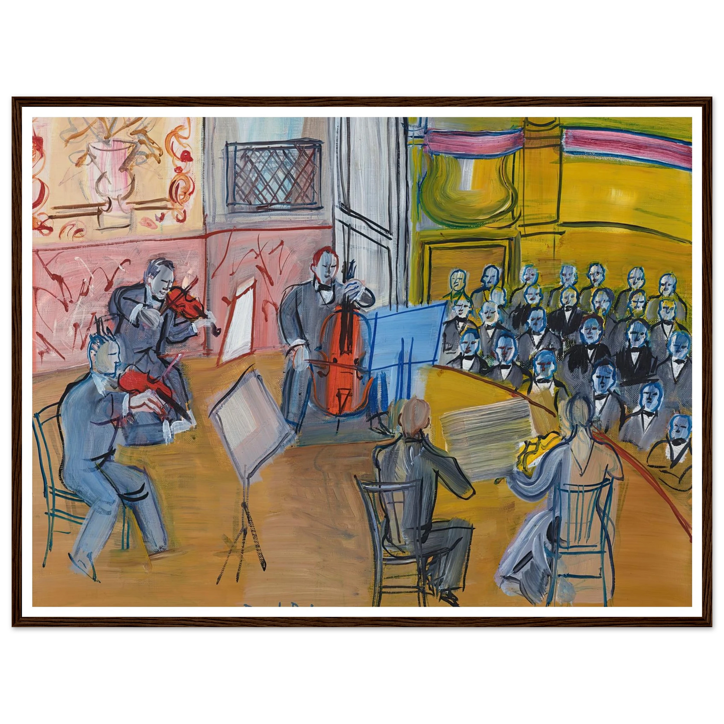 Le Quintette (1948) Art Print | Raoul Dufy - Framed Poster - 30x40 cm / 12x16″ - Black frame