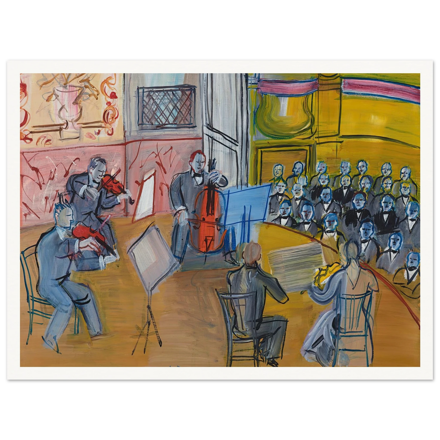Le Quintette (1948) Art Print | Raoul Dufy - Framed Poster - 30x40 cm / 12x16″ - Black frame