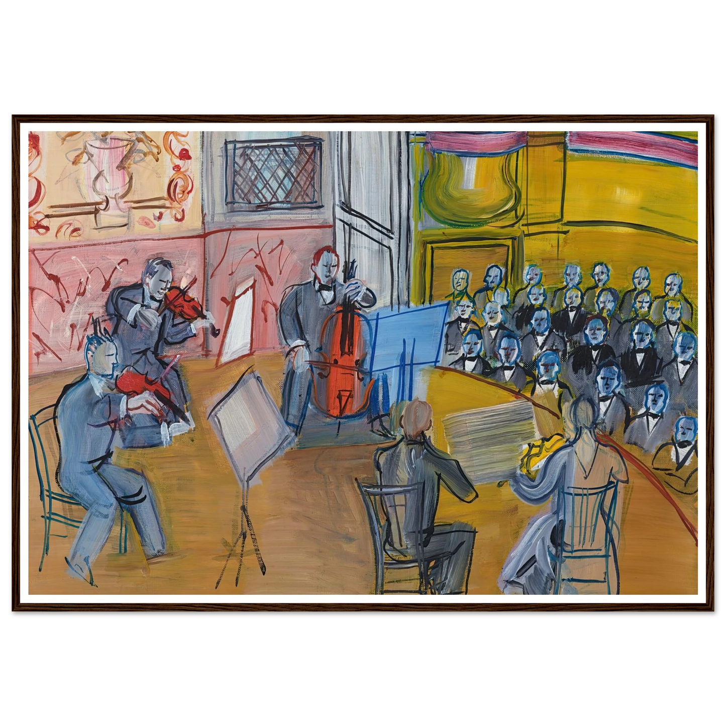 Le Quintette (1948) Art Print | Raoul Dufy - Framed Poster - 30x40 cm / 12x16″ - Black frame