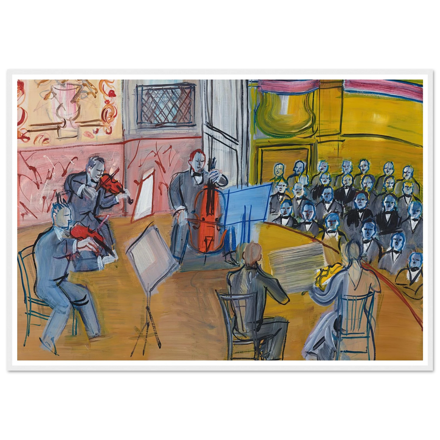 Le Quintette (1948) Art Print | Raoul Dufy - Framed Poster - 30x40 cm / 12x16″ - Black frame