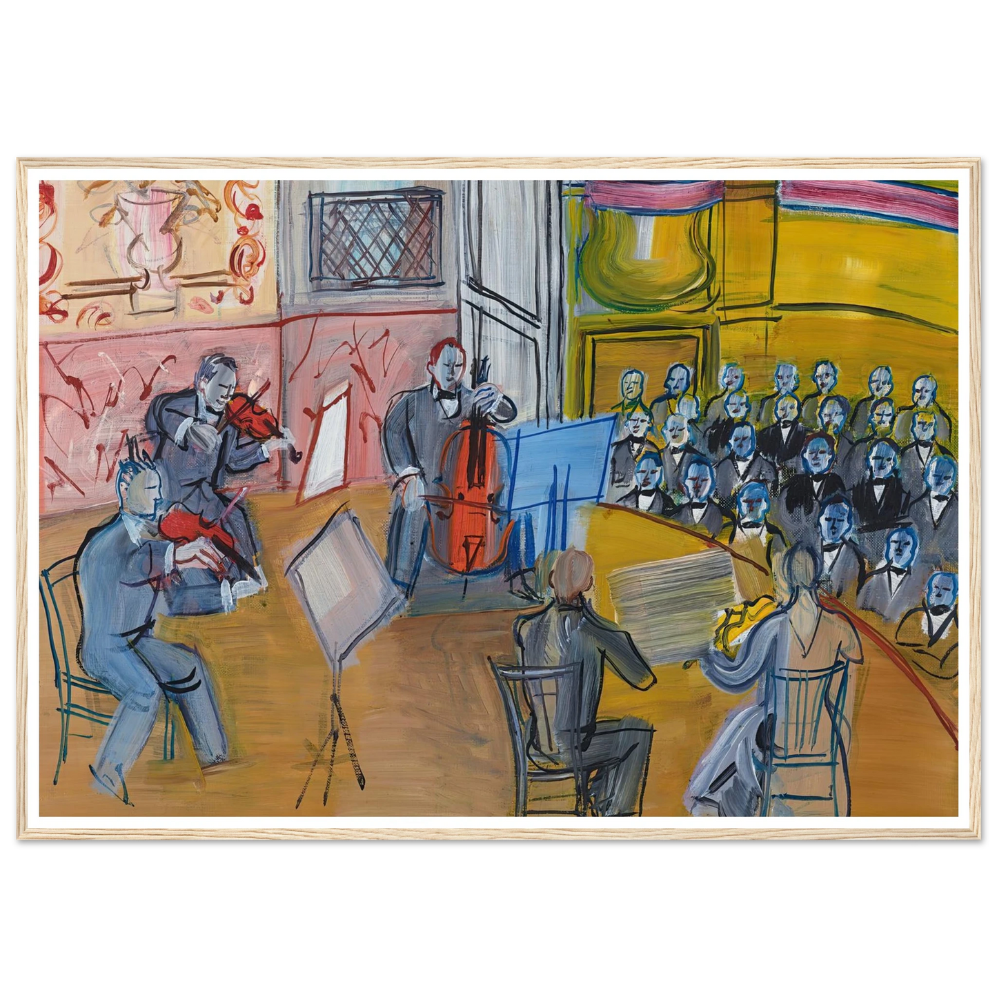 Le Quintette (1948) Art Print | Raoul Dufy - Framed Poster - 30x40 cm / 12x16″ - Black frame