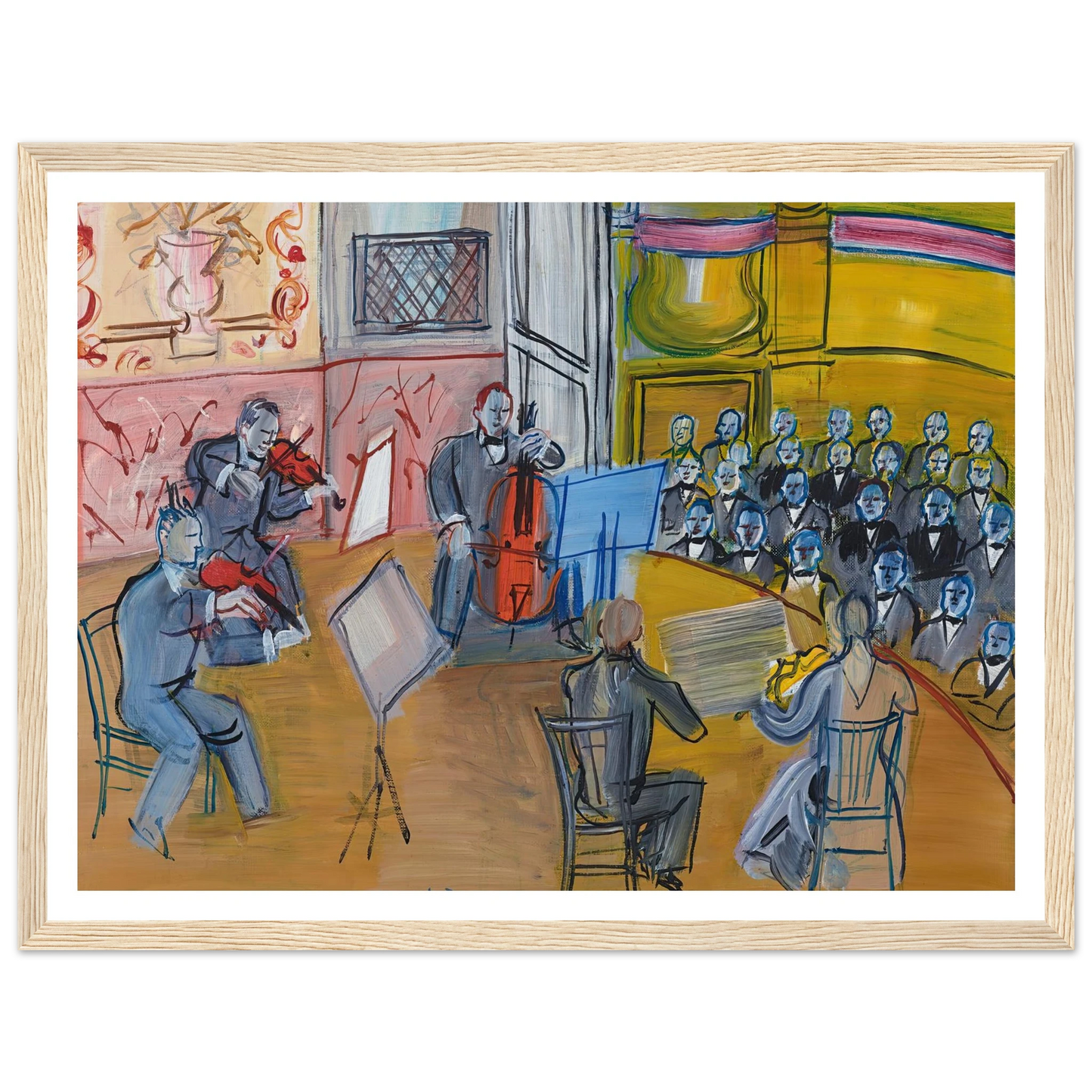 Le Quintette (1948) Art Print | Raoul Dufy - Framed Poster - 30x40 cm / 12x16″ - Black frame