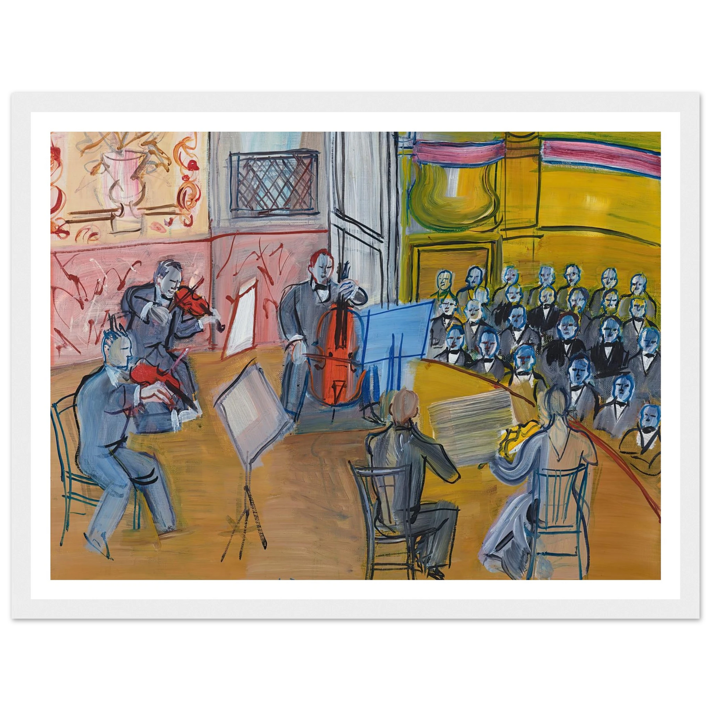 Le Quintette (1948) Art Print | Raoul Dufy - Framed Poster - 30x40 cm / 12x16″ - Black frame