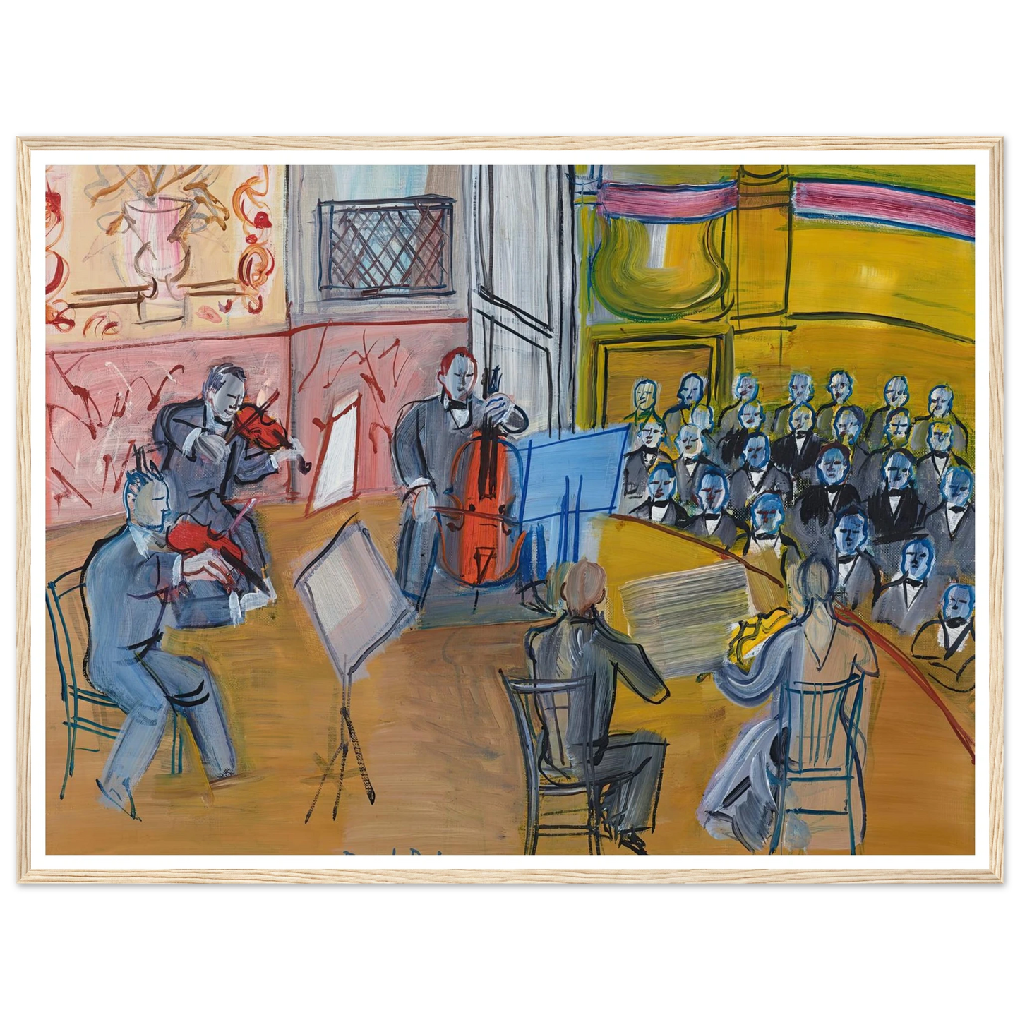 Le Quintette (1948) Art Print | Raoul Dufy - Framed Poster - 30x40 cm / 12x16″ - Black frame