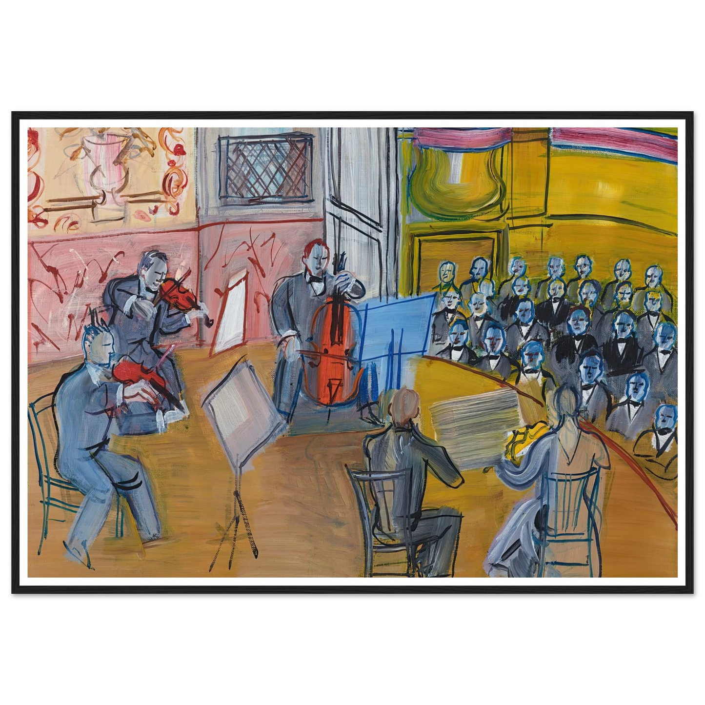 Le Quintette (1948) Art Print | Raoul Dufy - Framed Poster - 30x40 cm / 12x16″ - Black frame