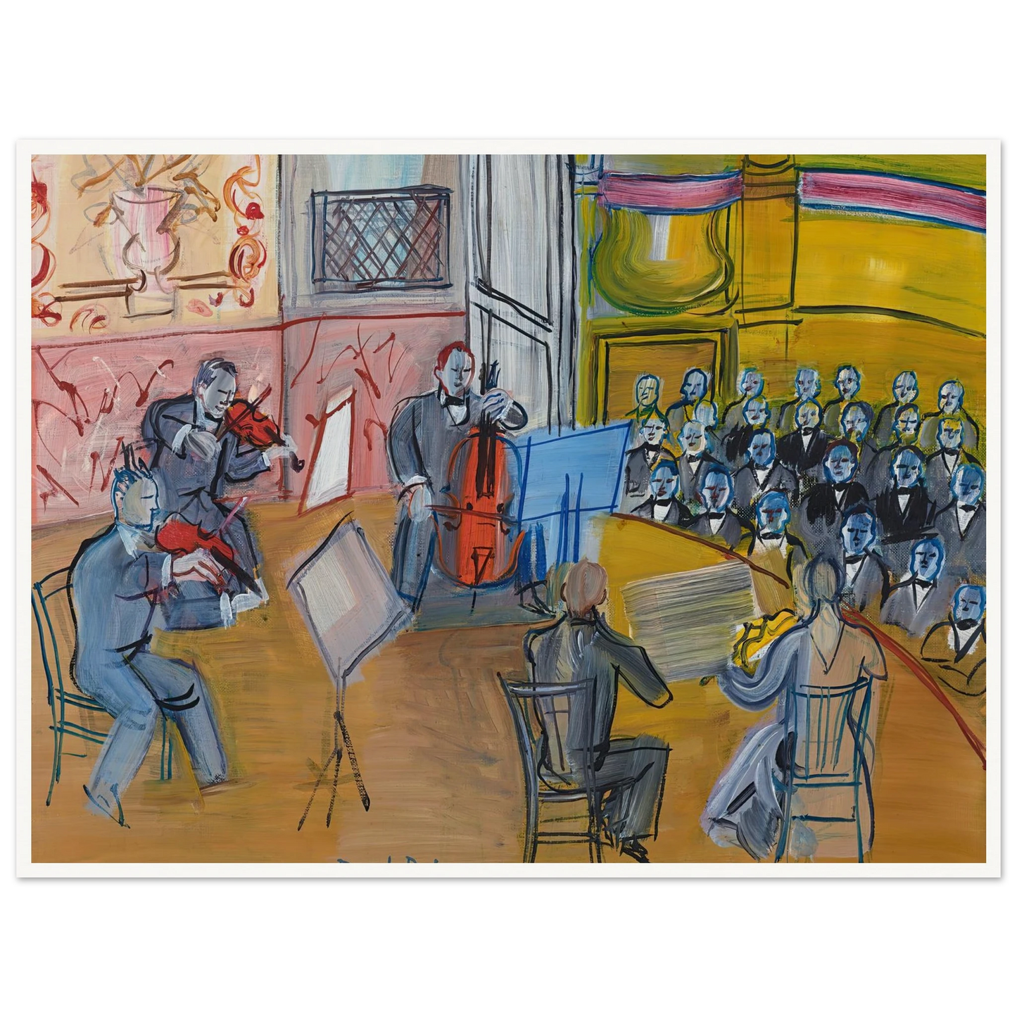 Le Quintette (1948) Art Print | Raoul Dufy - Framed Poster - 30x40 cm / 12x16″ - Black frame