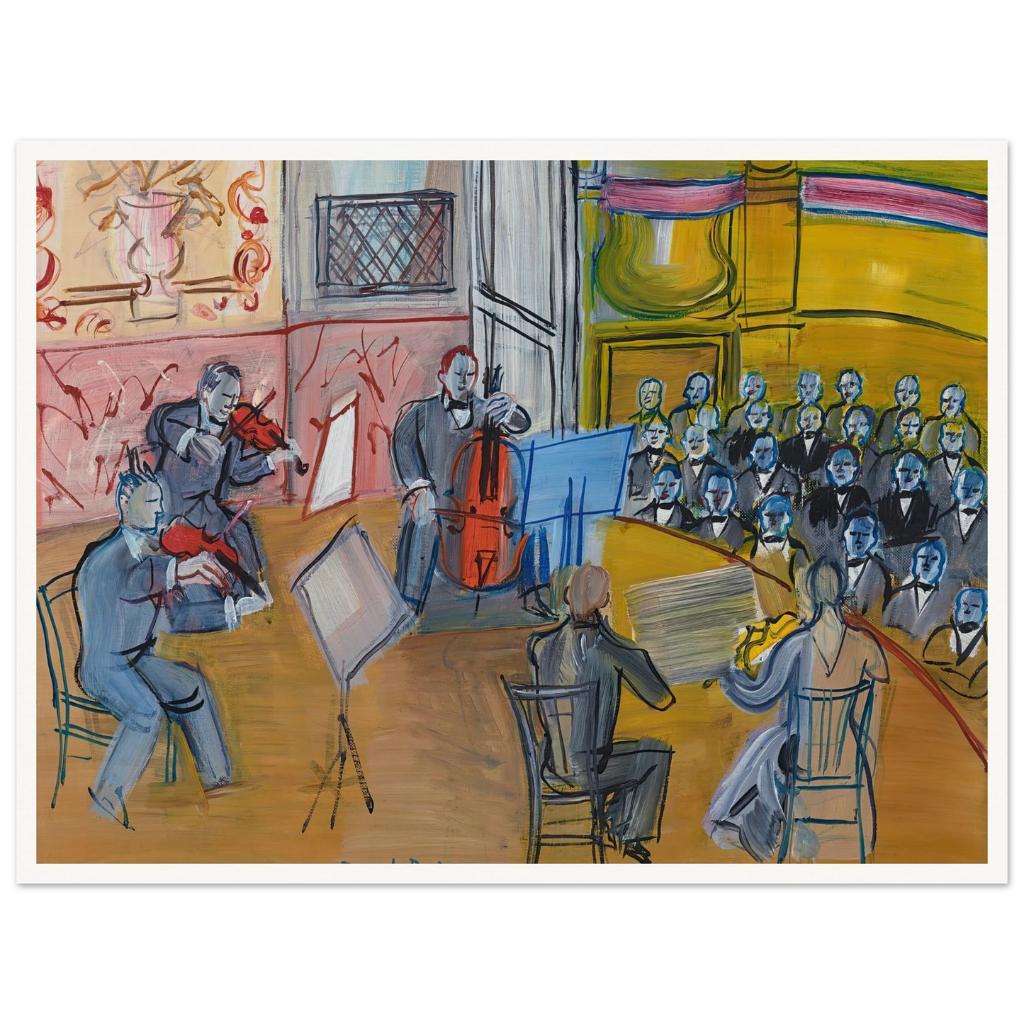 Le Quintette (1948) Art Print | Raoul Dufy - Framed Poster - 30x40 cm / 12x16″ - Black frame