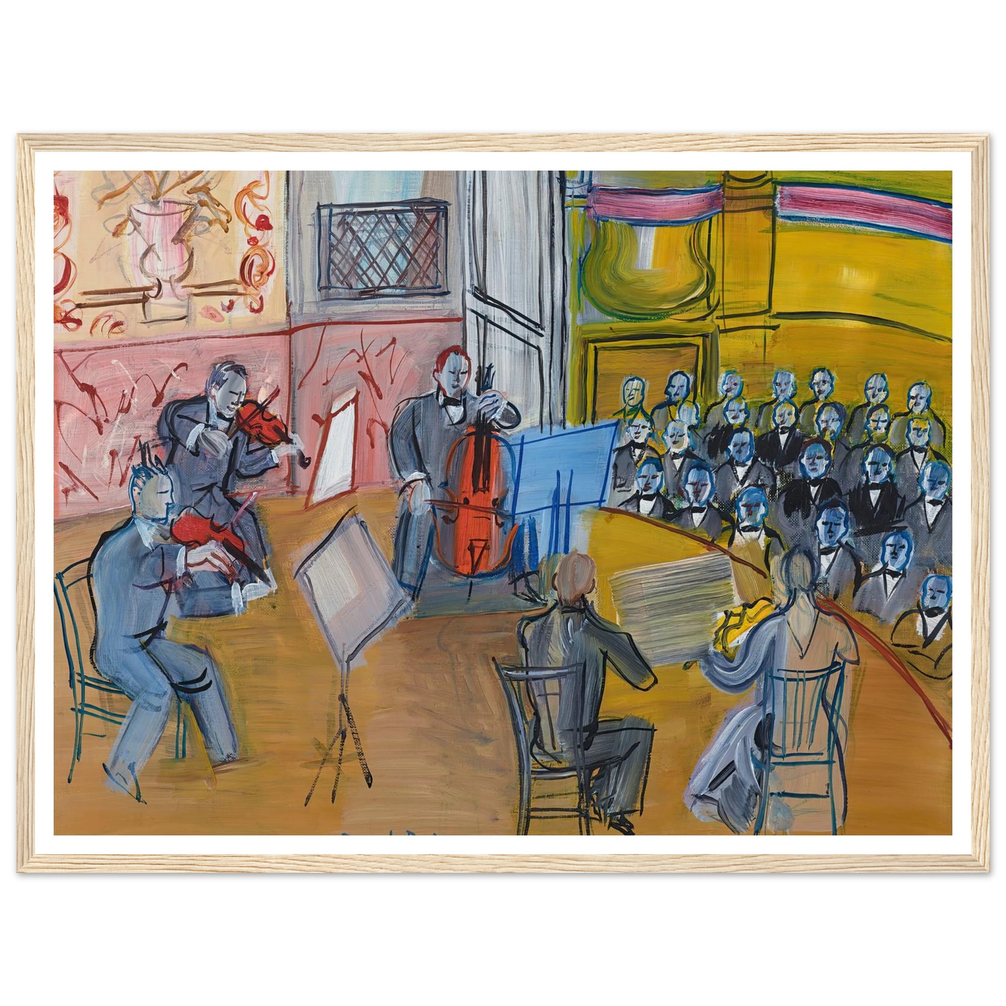 Le Quintette (1948) Art Print | Raoul Dufy - Framed Poster - 30x40 cm / 12x16″ - Black frame