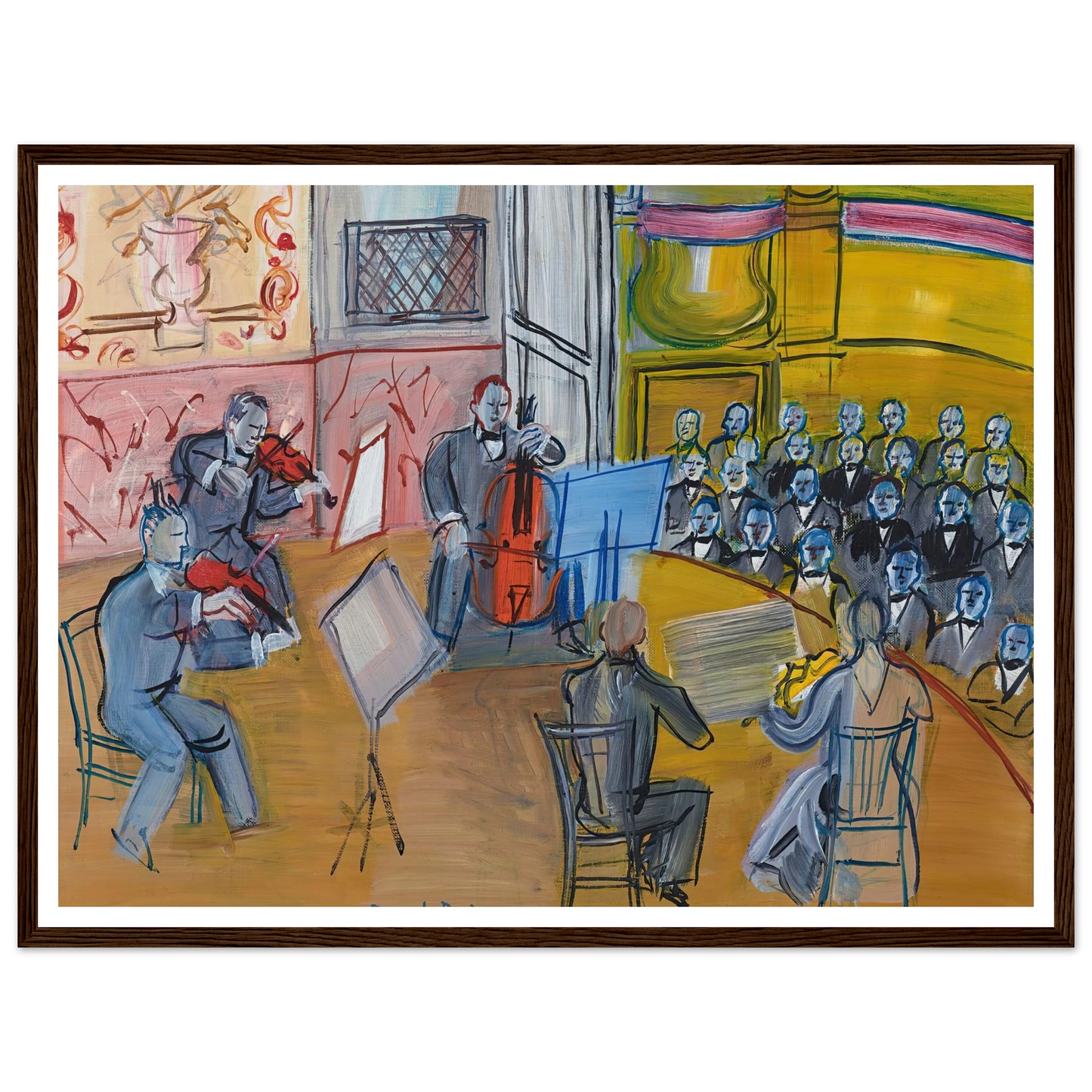 Le Quintette (1948) Art Print | Raoul Dufy - Framed Poster - 30x40 cm / 12x16″ - Black frame