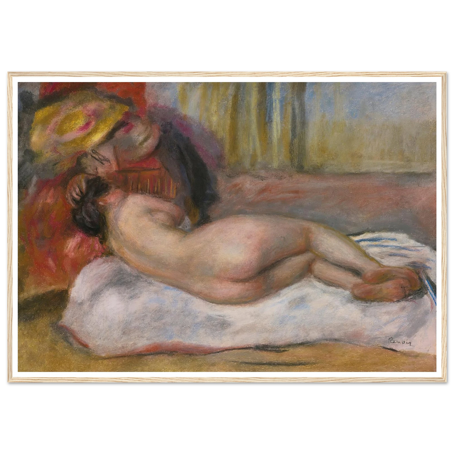 Le Repos (circa 1895) Art Print | Pierre Auguste Renoir - Framed Poster - 30x40 cm / 12x16″ - Black frame