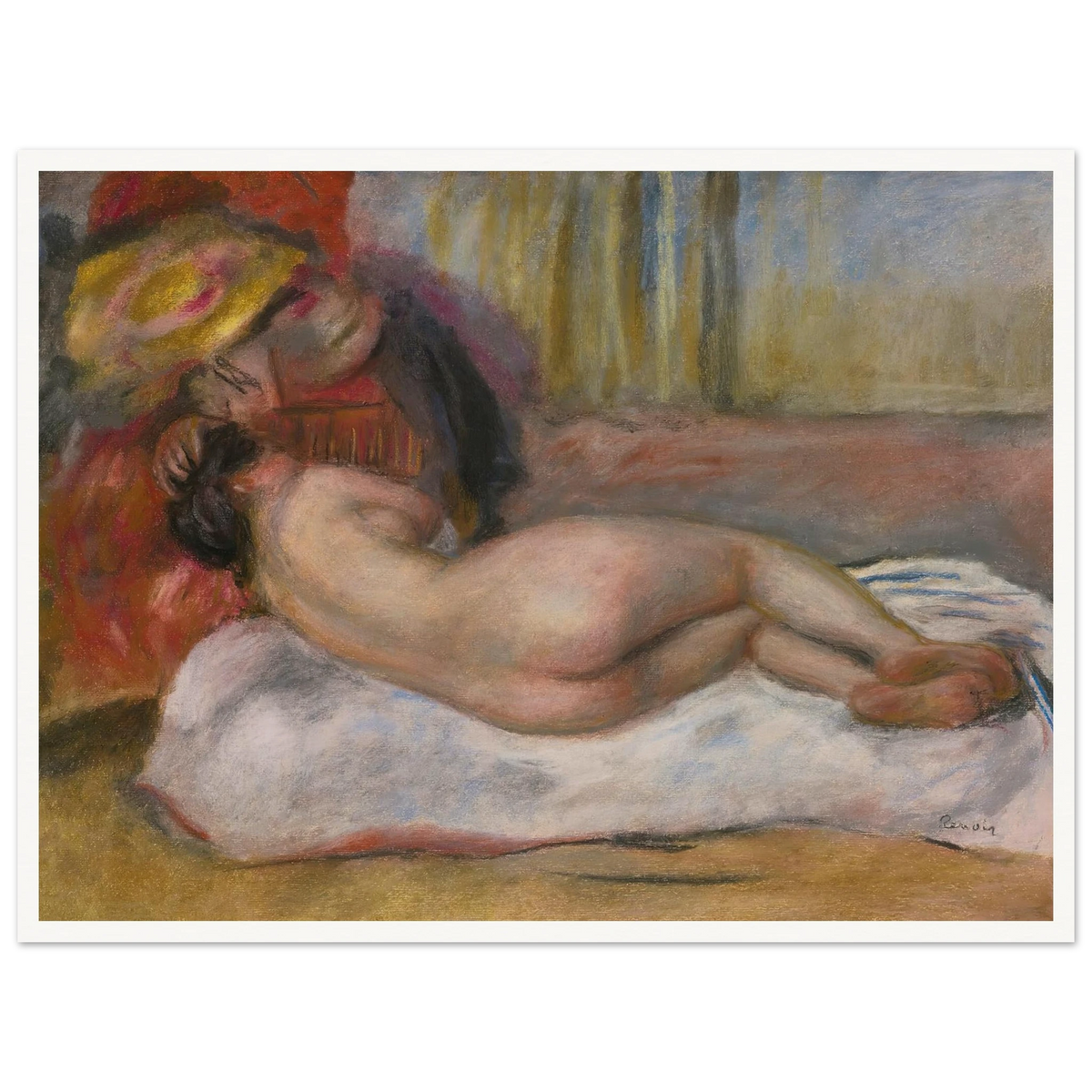 Le Repos (circa 1895) Art Print | Pierre Auguste Renoir - Framed Poster - 30x40 cm / 12x16″ - Black frame