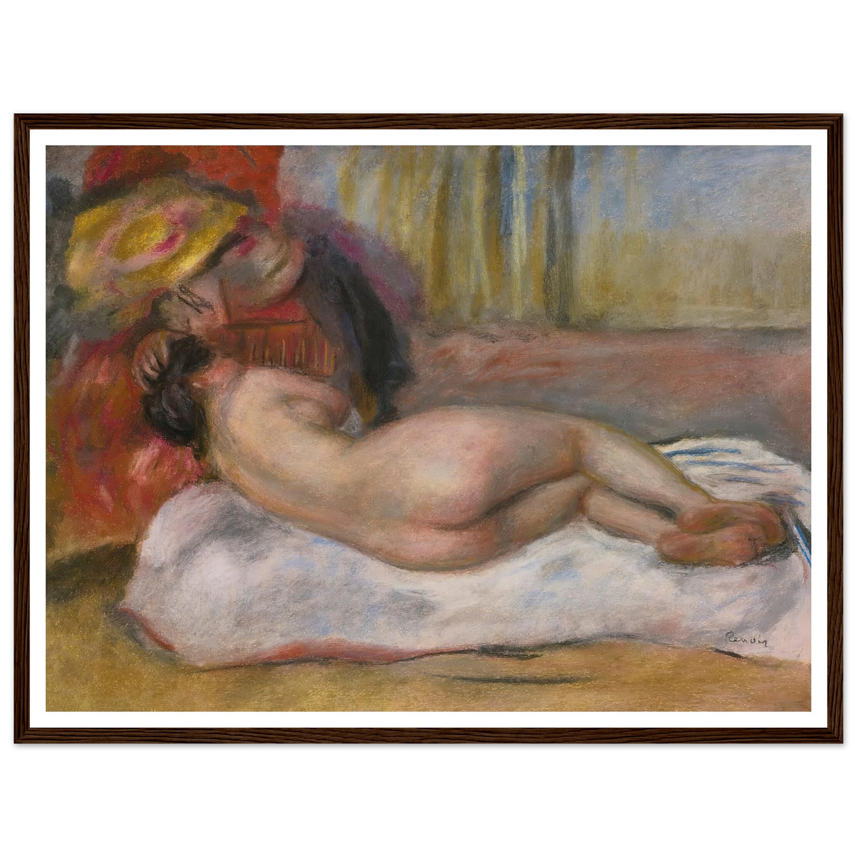 Le Repos (circa 1895) Art Print | Pierre Auguste Renoir - Framed Poster - 30x40 cm / 12x16″ - Black frame