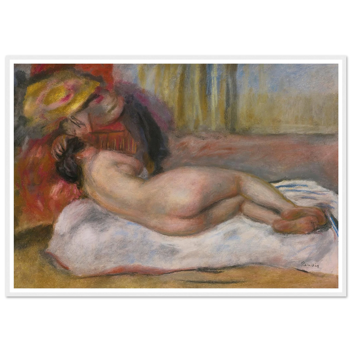 Le Repos (circa 1895) Art Print | Pierre Auguste Renoir - Framed Poster - 30x40 cm / 12x16″ - Black frame