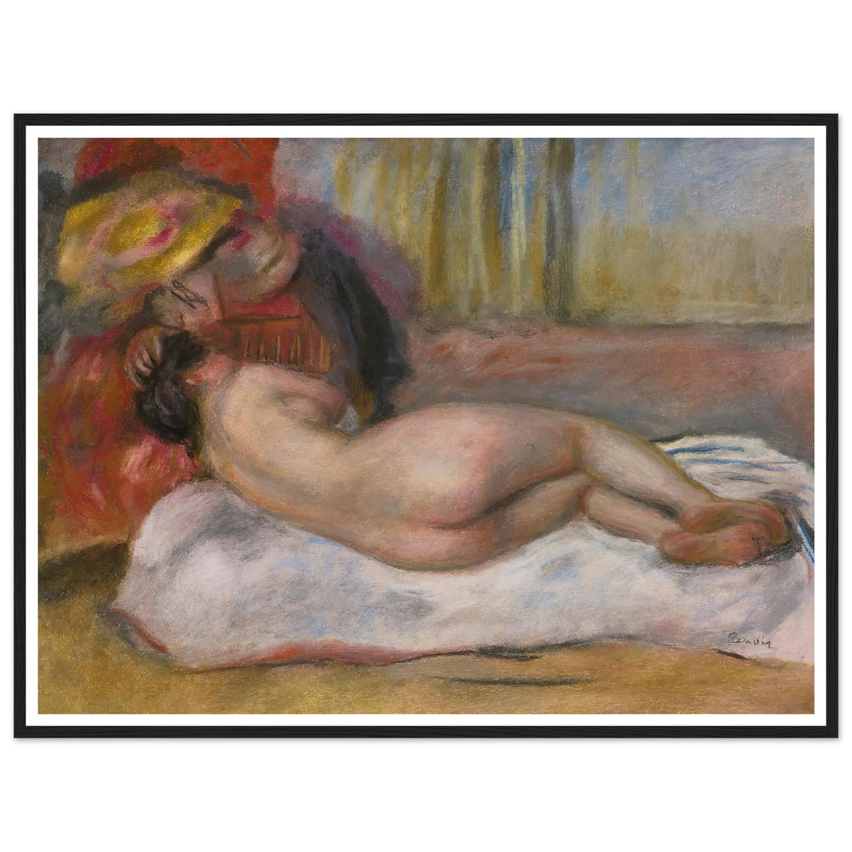Le Repos (circa 1895) Art Print | Pierre Auguste Renoir - Framed Poster - 30x40 cm / 12x16″ - Black frame
