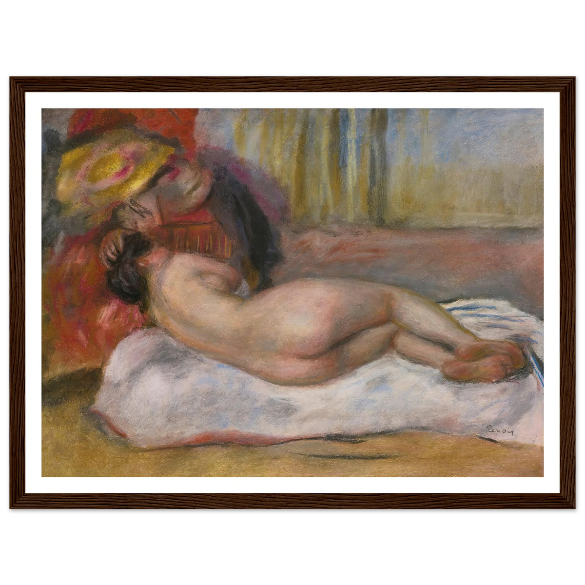 Le Repos (circa 1895) Art Print | Pierre Auguste Renoir - Framed Poster - 30x40 cm / 12x16″ - Black frame