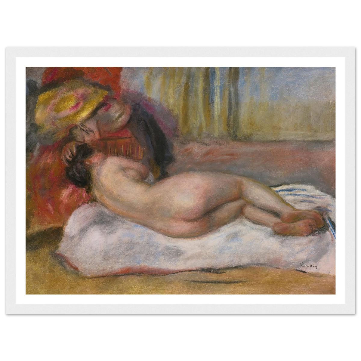 Le Repos (circa 1895) Art Print | Pierre Auguste Renoir - Framed Poster - 30x40 cm / 12x16″ - Black frame