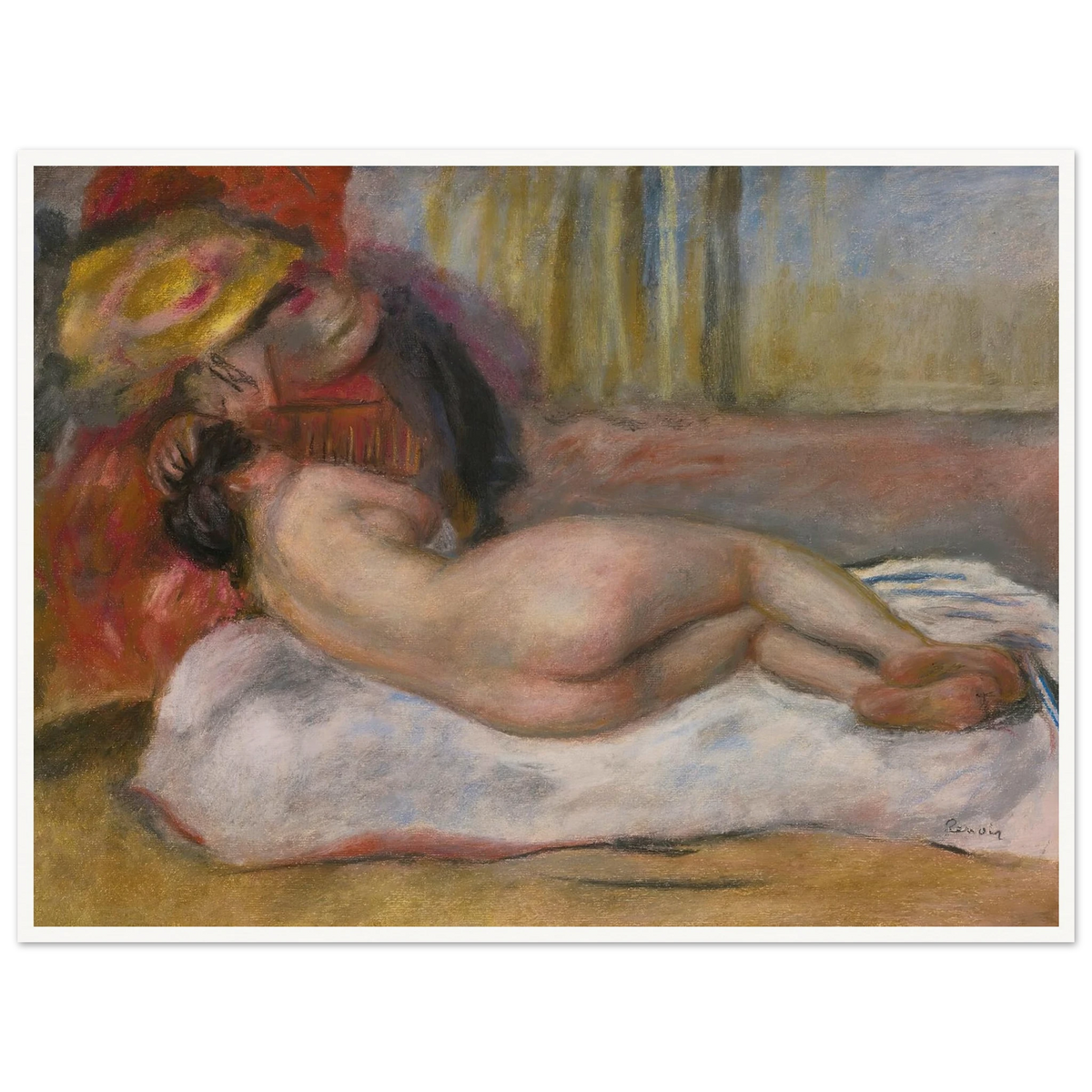 Le Repos (circa 1895) Art Print | Pierre Auguste Renoir - Framed Poster - 30x40 cm / 12x16″ - Black frame