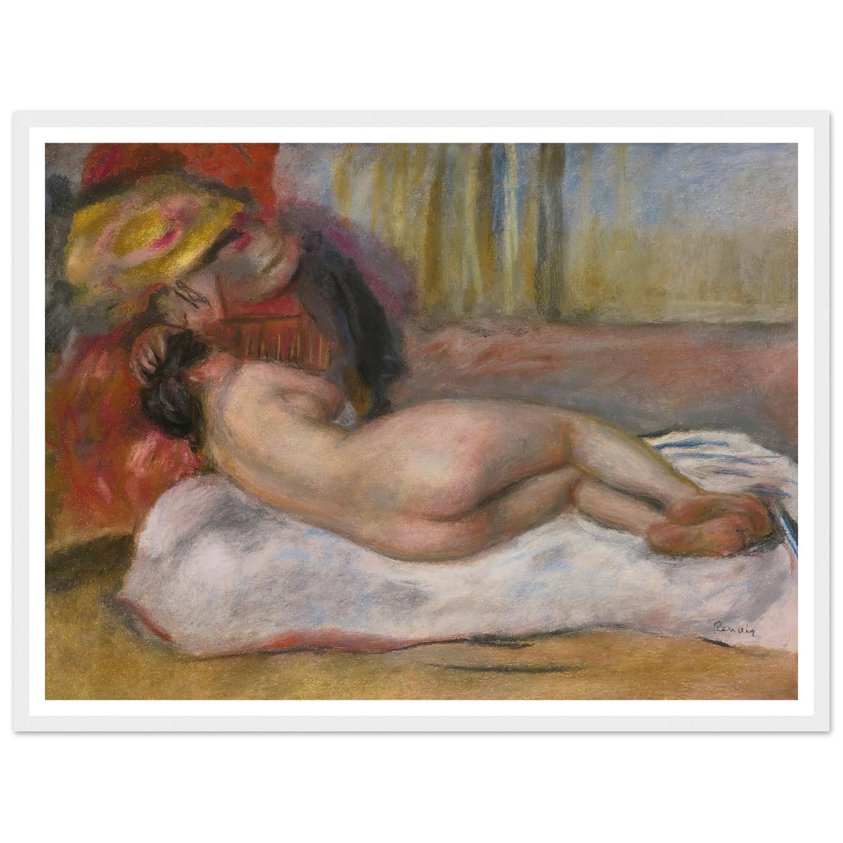 Le Repos (circa 1895) Art Print | Pierre Auguste Renoir - Framed Poster - 30x40 cm / 12x16″ - Black frame