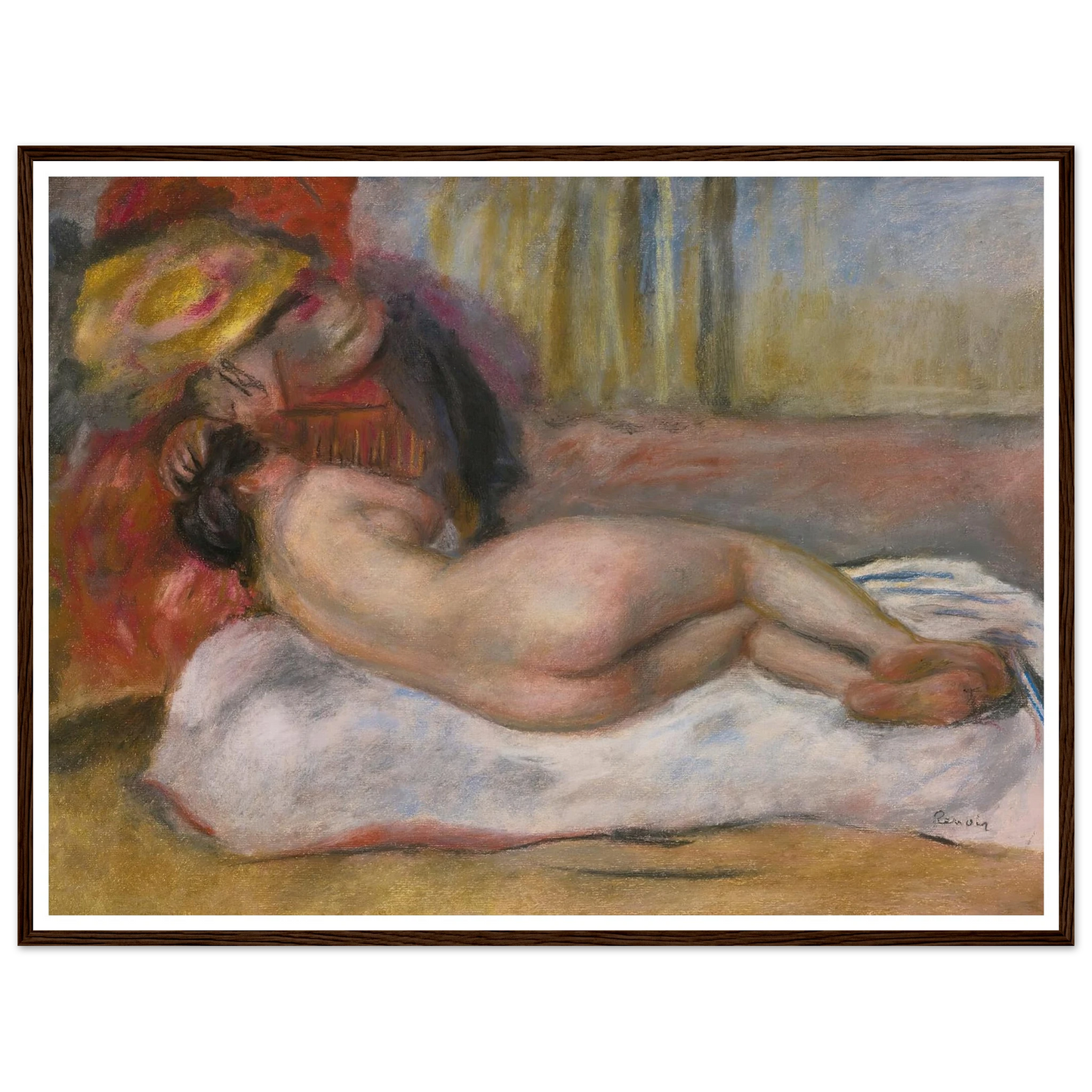 Le Repos (circa 1895) Art Print | Pierre Auguste Renoir - Framed Poster - 30x40 cm / 12x16″ - Black frame