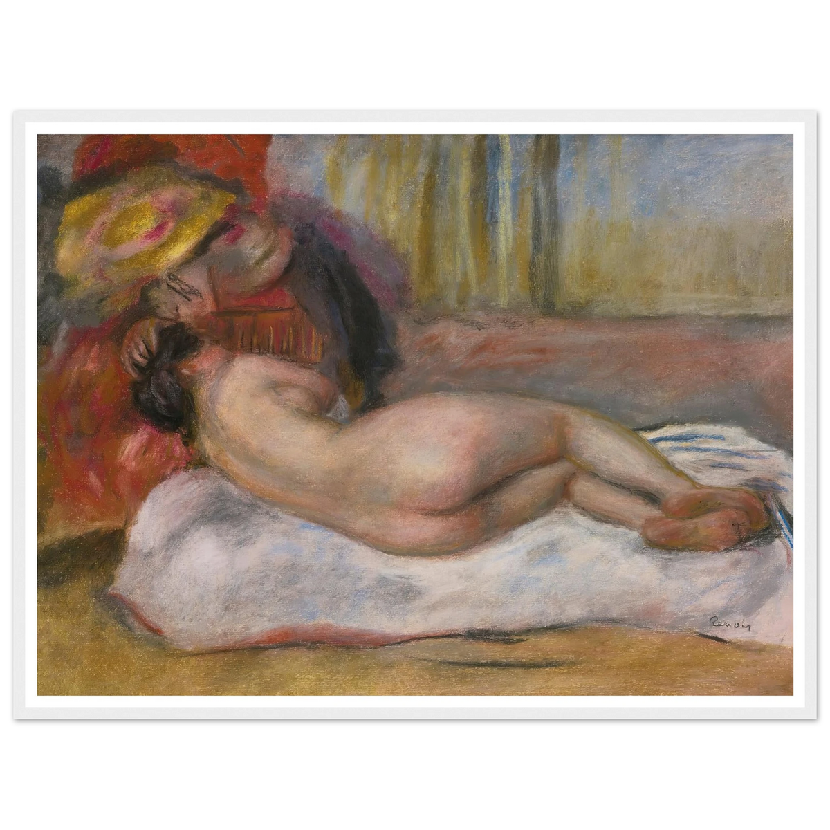 Le Repos (circa 1895) Art Print | Pierre Auguste Renoir - Framed Poster - 30x40 cm / 12x16″ - Black frame