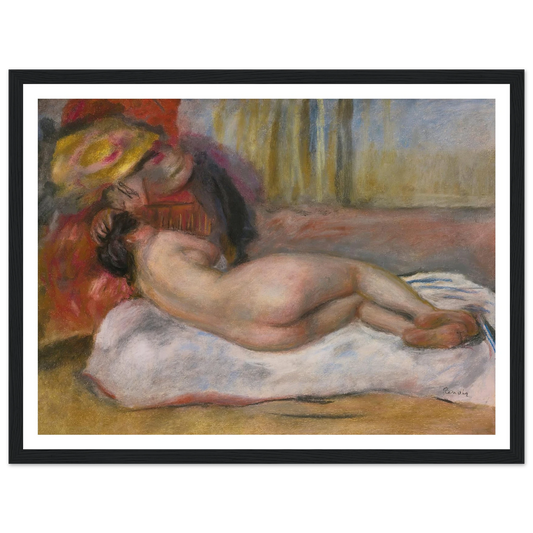 Le Repos (circa 1895) Art Print | Pierre Auguste Renoir - Framed Poster - 30x40 cm / 12x16″ - Black frame