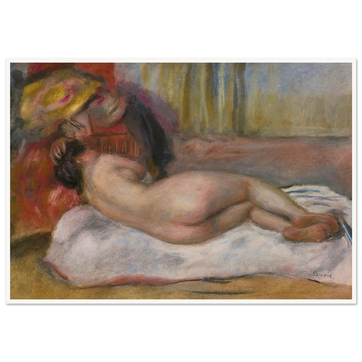Le Repos (circa 1895) Art Print | Pierre Auguste Renoir - Framed Poster - 30x40 cm / 12x16″ - Black frame