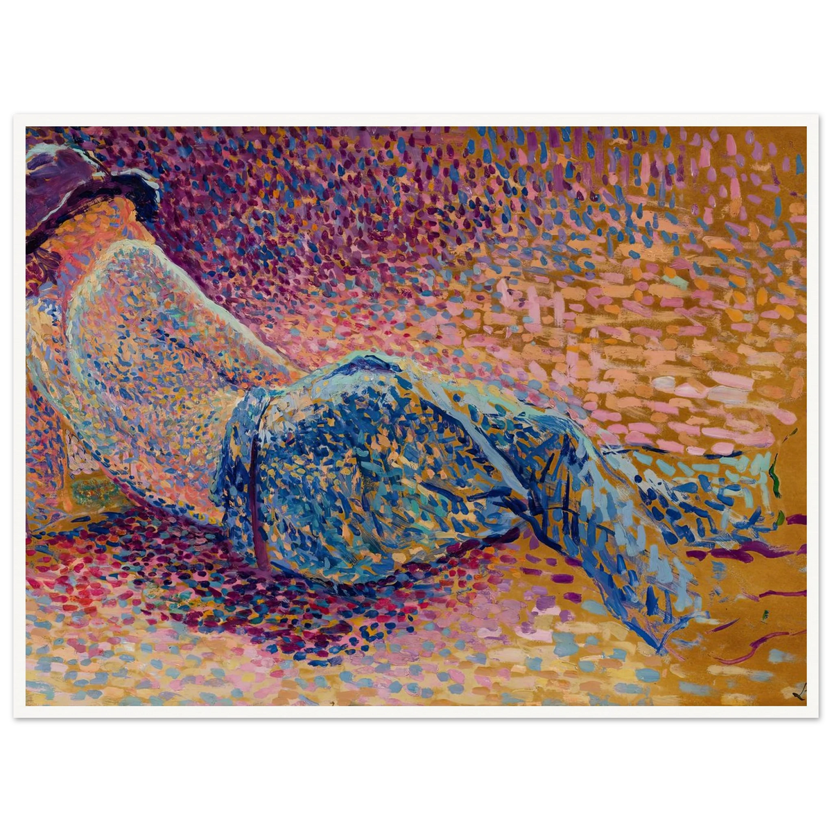 Le repos de l’ouvrier (circa 1888) Art Print | Maximilien Luce - Framed Poster - 30x40 cm / 12x16″ - Black frame