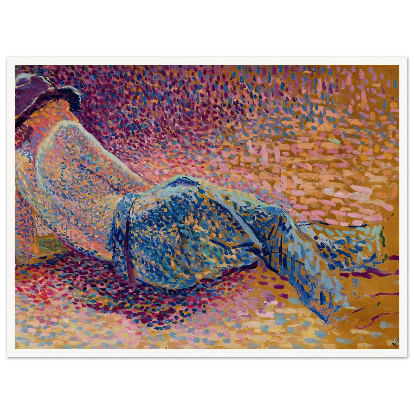 Le repos de l’ouvrier (circa 1888) Art Print | Maximilien Luce - Framed Poster - 30x40 cm / 12x16″ - Black frame